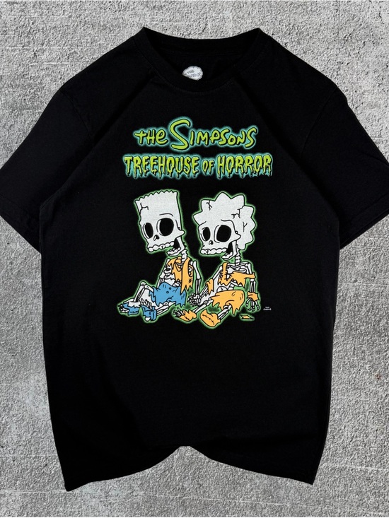 Simpsons Other - Men’s The Simpsons Treehouse Of Horror Black Short Sleeve T-Shirt Size Medium